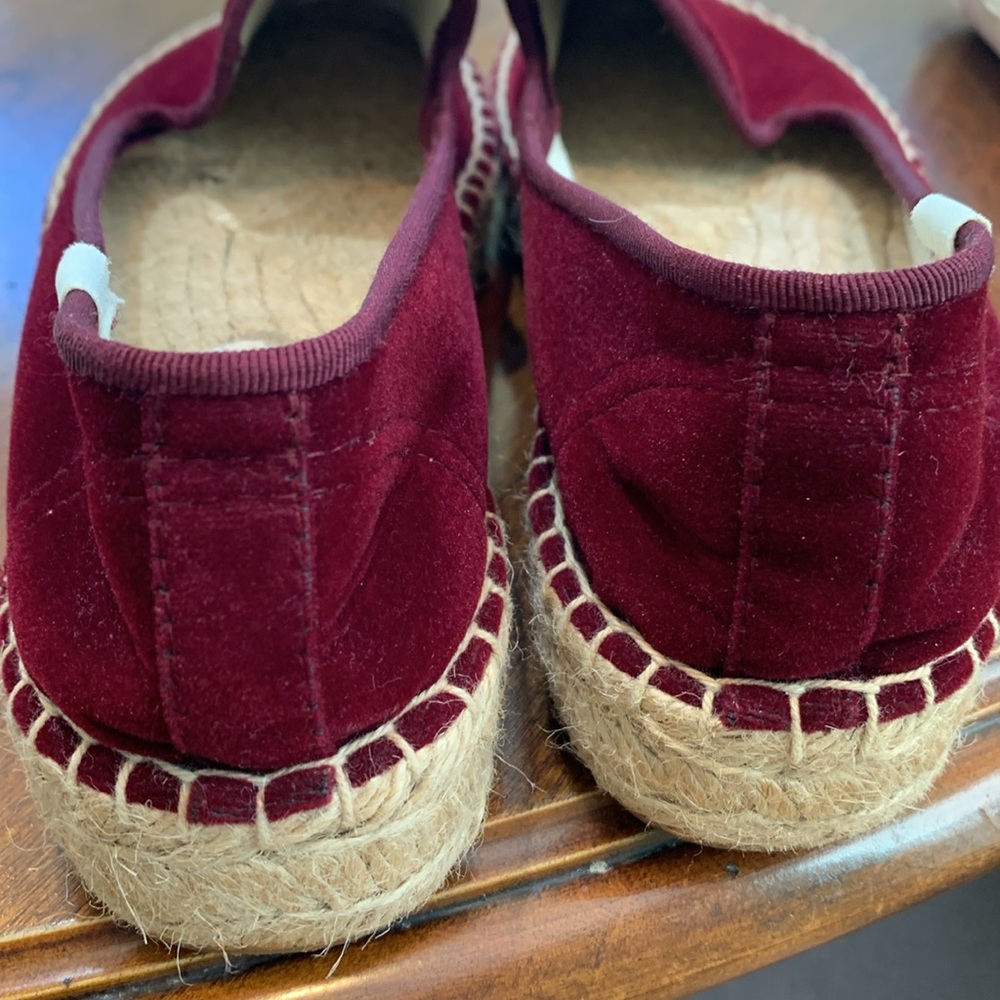 SOLUDOS burgundy velvet espadrilles size 7.5 - Picture 6 of 7